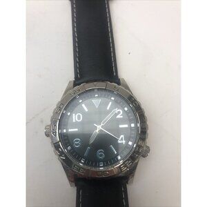 Aldo men’s watch S-603. New battery. Leather strap. Big face. Big numbers.